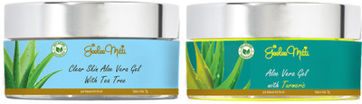 

Geeleemitti Aloe Vera Gel Turmeric & Tea-Tree for Face Care, Fairness, Beautification, Anti-Ageing Effects, Acne & Scar Removal Combo Pack of 2 x 75g(150 g)