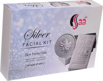

SSAAPlus Silver For Beauty Silver Facial Kit for type Skin's natural fairness and rediant look,skin polishing-instant glow. 400 g
