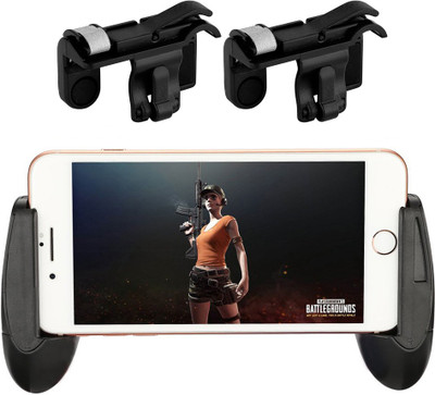 

LIFEMUSIC Two Gaming Trigger with Mobile Handgrip - Mobile Game Controller, Aim Key, Shooter, Remote, Trigger Fire Button for PUBG and FORNITE Gaming Accessory Kit(Black, For Android, iOS)