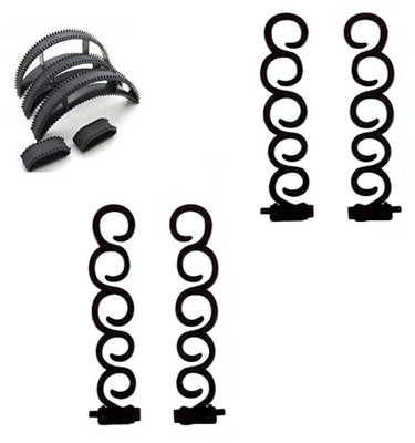 

S R Enterprises hair bnana bumpit hair braid tool hair (pack of 9pcs) Hair Accessory Set(Black)