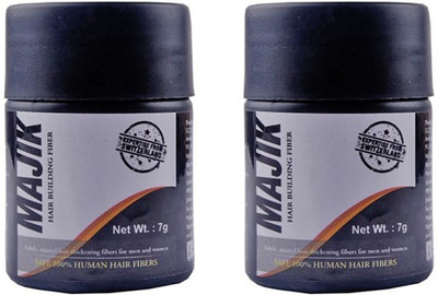 

Majik Hair Fiber, Hair Loss Concelor Fiber For Men And Boys, Set Of 2, Black(7 g)