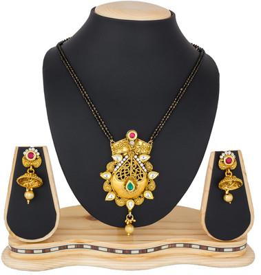 LUXOR Alloy Gold-plated Pink, White, Green Jewellery Set(Pack of 1)