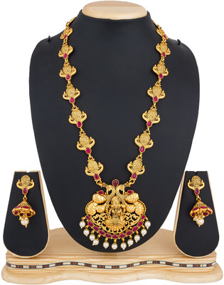 LUXOR Alloy Gold-plated Pink, White Jewellery Set(Pack of 1)