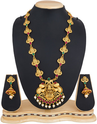 LUXOR Alloy Gold-plated Pink, Green, White Jewellery Set(Pack of 1)