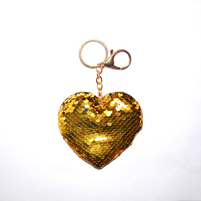 ONRR Collections Cushion golden Heart 9x8cm Key Chain