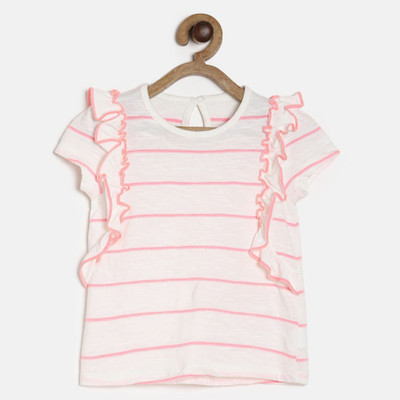 MINI KLUB Baby Girls Casual Cotton Blend Top(Multicolor, Pack of 1)