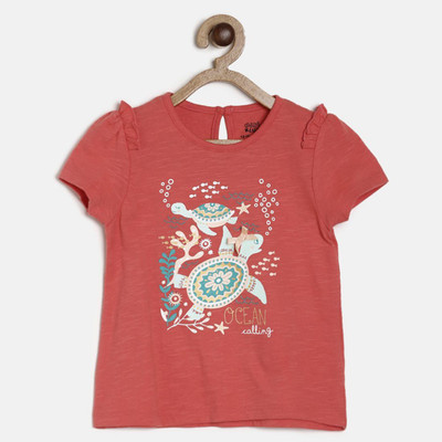 MINI KLUB Baby Girls Casual Cotton Blend Top(Red, Pack of 1)
