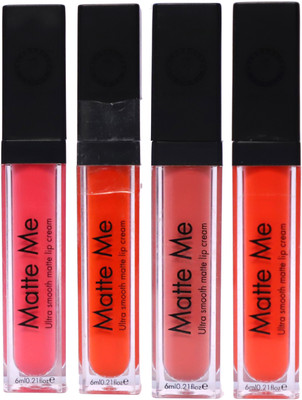 Butter Lips Professional Matte Me Lip Gloss(Orange, Peach, Light Orange, Brink Pink)