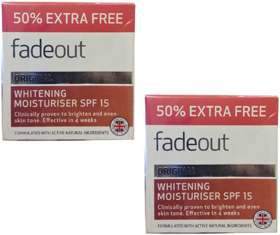 

Fadeout Original Whitening Moisturiser Spf 15 75ml Pack Of 2(150 ml)