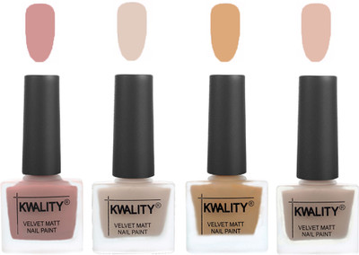 

Kwality Premium Quality Dull Velvet Matte Nail Polish Flat Brush Exclusive Combo (2201201995 ) Salmon,Light Beige,Beige,Light Baby Nude(Pack of 4)