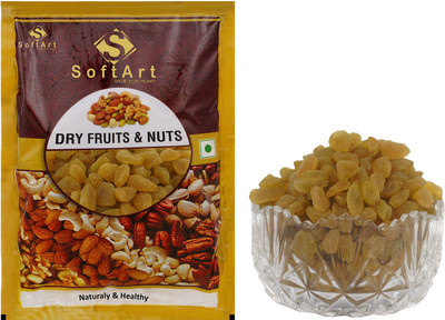 

Soft Art 100% Natural Premium Nuts and Dry Fruit Raisins / Kishmis - 500 Grams Raisins(500 g, Vacuum Pack)