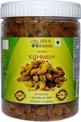 

Veg E Wagon Green Kishmish (Raisins) Premium 500 gm in Pet Jar Raisins(500 g, Plastic Bottle)