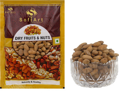 

Soft Art 100% Natural Premium Nuts and Dry Fruit Roasted and Salted Almonds / Badaam - 500 Grams Almonds(500 g, Vacuum Pack)