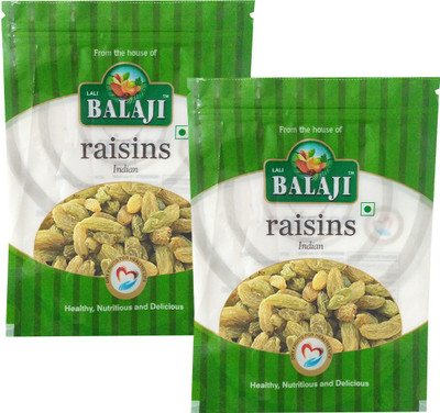 

Balaji Green Indian Raisins/Kishmish 200 Pack Of 2 Raisins(400 g, Pouch)