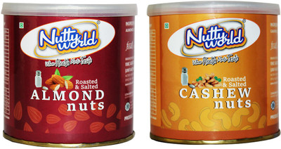 

Nutty World Roasted & Salted Almonds, Cashews(280 g, Tin)