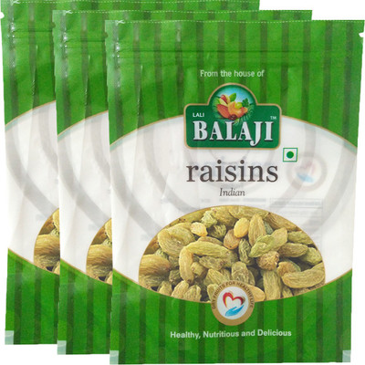 

Balaji Green Indian Raisins/Kishmish 200 Pack Of 3 Raisins(600 g, Pouch)