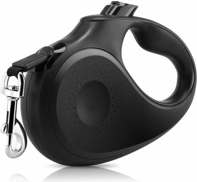

24x7eMall Upgraded Retractable Dog Leash 5 Meter Nylon Ribbon Dog Leashes with One Button Brake & Lock, Comfortable Hand Grip, Tangle Free, Heavy Duty Pet Leashes Dog Walking Leash 20 cm Dog Strap Leash(Black)