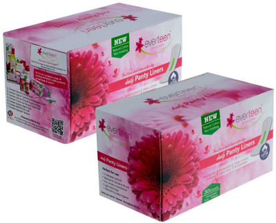 

everteen Daily Panty Liners with 100% Natural Cotton Top – 2 Packs (2 x 30pcs) Pantyliner(Pack of 2)