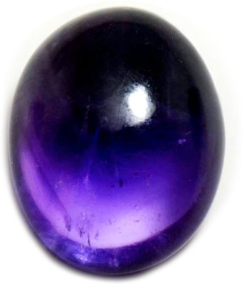 55Carat 7.25 Ratti Lab Certified Cabochon Genuine Amethyst Gemstone 6.59 Carat Oval Shape Katella Engerised Stone Decorative Showpiece  -  14 cm(Stone, Blue)