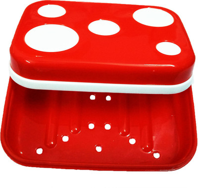 

Shoppernation Fancy Polka Dot Design Soap Case Soap Dish Travel Case(Multicolor)