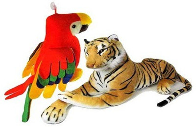 

fabbud multicolor parrot and tiger - (Multicolor, Brown) - 30 cm(Multicolor)