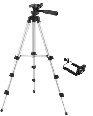 

LIFEMUSIC Mobile Holder Bracket Stand with 3D Head & Quick Release Plate Tripod-3110 Portable Adjustable Aluminum Lightweight Camera Stand // Fully Flexible Mount Cum Tripod,Foldable Camera Tripod with Mobile Holder Bracket Standwith 3D Head & Quick Relea