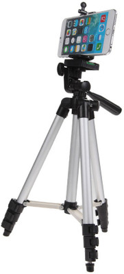 

lifemusic 3110 Portable Adjustable Aluminum Lightweight Mobile Tripod with Mobile Clip Holder Bracket Fully Flexible Mount Cum Tripod Stand with Three-Dimensional Head & Quick Release Plate Tripod Aluminum Alloy Tripod Portable Lightweight Travel 3-sectio