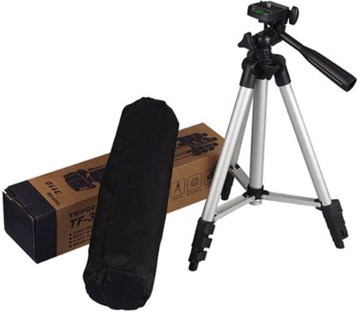 

LIFEMUSIC Portable & Foldable Tripod(Silver & Black, Supports Up to 1500 g)