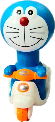 

ClueSteps Push & Pull Along Toy for your Kids Doraemon Toy with Sccoter (Head Press Toy)(Multicolor)