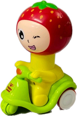 

ClueSteps Happy Moto Push & Pull Along Toys for Kids Cartoon Toy with Scooter Red & Yellow in Color (Head Press Toy)(Multicolor, Red, Yellow)