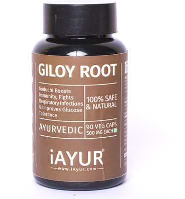 

iAYUR Giloy (Guduchi) Extract Certified & Tested 100% Potent, Pure & Safe 500 Mg(90 No)