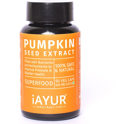 

iAYUR Organic Pumpkin Seeds Extract 500 Mg 90 Veg Caps(90 No)