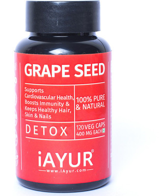 

iAYUR Grapeseed Extract Certified & Tested 100% Potent, Pure & Safe 500 Mg(120 No)