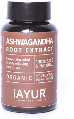 

iAYUR Organic Ashwagandha Extract 500 Mg 120 Veg Caps(120 No)