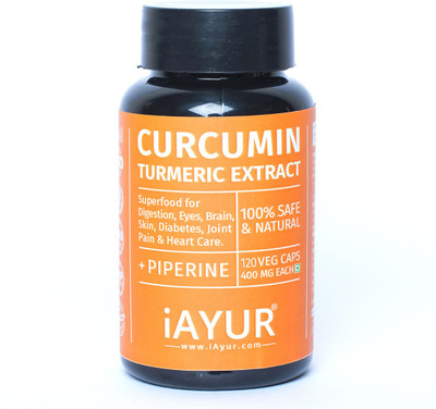 

iAYUR Curcumin (95% Total Curcuminoids) with Piperine 400 Mg Extract(120 No)