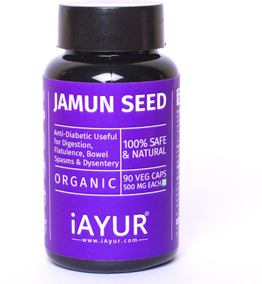 

iAYUR Jamun Seed Extract Certified & Tested 100% Potent, Pure & Safe - 500 Mg Extract(90 No)