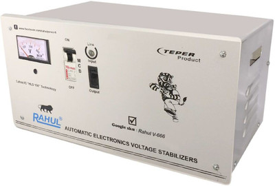 

Rahul V-666 c3 3 KVA/12 Amp 100-280 Volt Copper 5 Step Mainline Use Up to 3 KVA Load Automatic Voltage Stabilizer(Gray)