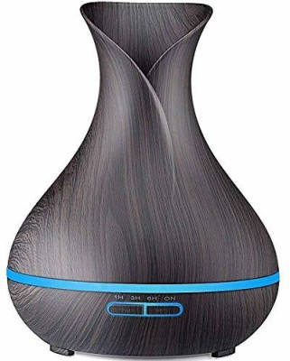 

Foolzy Essential Oil Diffuser, 400ml Wood Grain Aromatherapy Diffuser Ultrasonic Cool Mist Humidifier with Color LED Lights Changing and Waterless Auto Shut-off for Bedroom Office Home Baby Room Yoga Portable Room Air Purifier(Black)