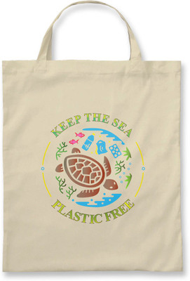 

Rawpockets Rawbags ' Keep The Sea Plastic Free ' - Natural Colour Tote Bag Multipurpose Bag(Beige, 5 L)