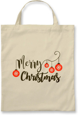 

Rawpockets Rawbags ' Merry Chirstmas ' - Natural Colour Tote Bag Multipurpose Bag(Beige, 5 L)