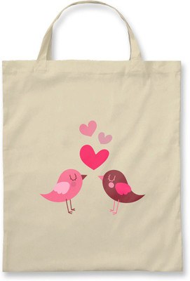 

Rawpockets Rawbags ' Love Birds ' - Natural Colour Tote Bag Multipurpose Bag(Beige, 5 L)