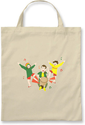 

Rawpockets Rawbags'Playing Drums'- Natural Colour tote bag Multipurpose Bag(Beige, 5 L)