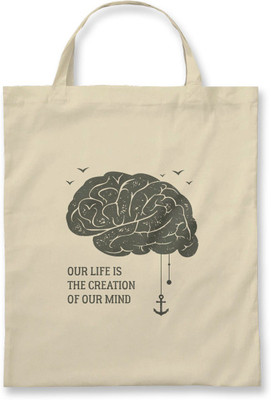 

Rawpockets Rawbags'Our life is the Creation of our mind'- Natural Colour tote bag Multipurpose Bag(Beige, 5 L)