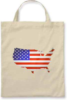 

Rawpockets Rawbags ' USA Flag ' - Natural Colour Tote Bag Multipurpose Bag(Beige, 5 L)