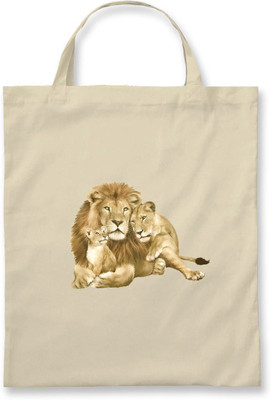 

Rawpockets Rawbags'Lions family'- Natural Colour tote bag Multipurpose Bag(Beige, 5 L)