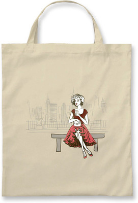 

Rawpockets Rawbags'Cute lady'- Natural Colour tote bag Multipurpose Bag(Beige, 5 L)