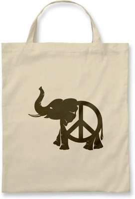 

Rawpockets Rawbags ' Peace symbol-Elephant ' - Natural Colour Tote Bag Multipurpose Bag(Beige, 5 L)