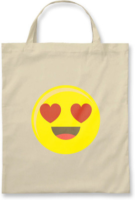 

Rawpockets Rawbags ' Heart eyes Emoji ' - Natural Colour Tote Bag Multipurpose Bag(Beige, 5 L)