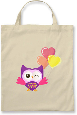 

Rawpockets Rawbags ' Colourfull Cartoon Owl ' - Natural Colour Tote Bag (Nursery/Play School) Multipurpose Bag(Beige, 5 L)