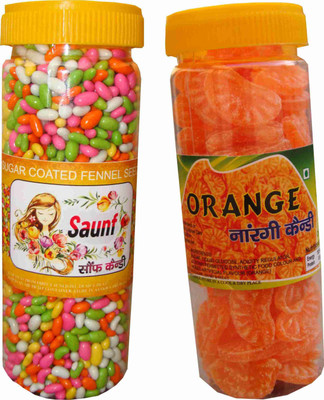 

TT T T SUGAR COATED FENNEL SEEDS - ORANGE CANDY COMBO orange, mix Candy(Pack of 2)